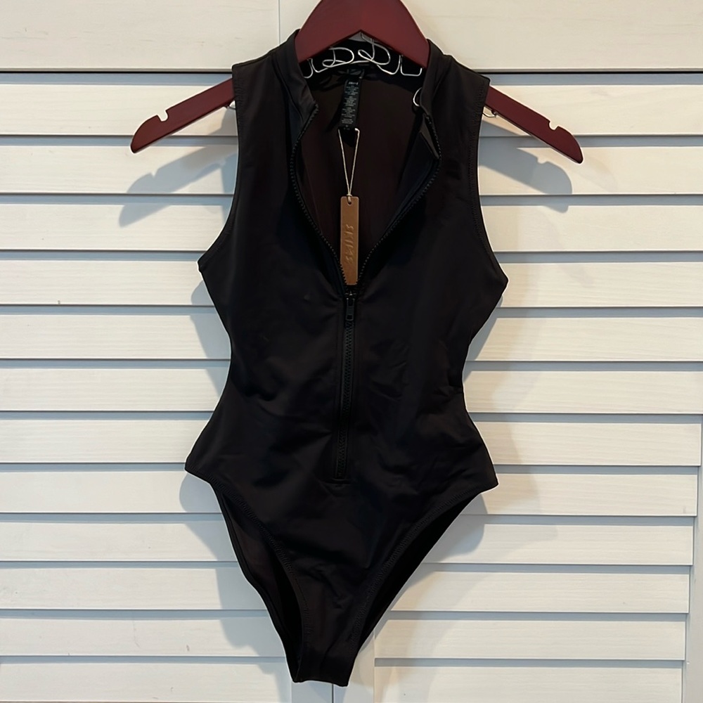 SKIMS Recycled Swim Zip Up One Piece